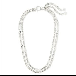Kendra Scott Mollie convertible silver necklace.  20"& 18" chains with 3" extend